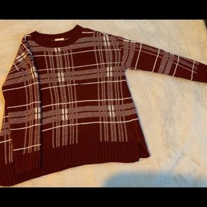 St. john’s Bay Red Flannel Print Sweater